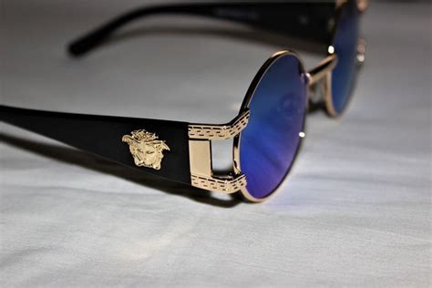 round gold mens sunglasses versace|Versace round sunglasses men.